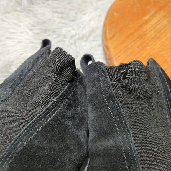 Andre Assous Odalys Womens Size 39M Black Suede Fur Lined Pull On Short Boots - Picture 5 of 12